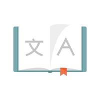 Linguist open book icon flat isolated vector