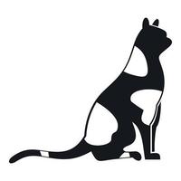 icono de gato sentado, estilo simple vector