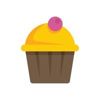 Tasty cupcake icon flat isolated vector