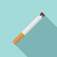 Smoking cigarette icon flat vector. Smoke tobacco vector