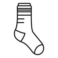 vector de contorno de icono de calcetín de niño. calcetín de niño de invierno