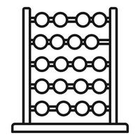 vector de contorno de icono de juguete de ábaco. calculadora matematica