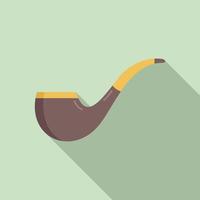 Cigar smoke pipe icon flat vector. Old smoker vector