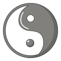 Yin yang symbol taoism icon, cartoon style vector