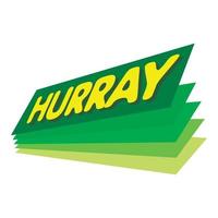Hurray icon, pop art style vector