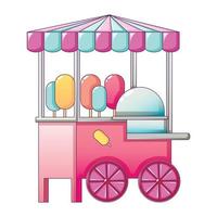 Sweet dairy street shop icon, cartoon style vector