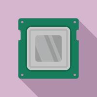 Electronic cpu icon flat vector. Computer data vector