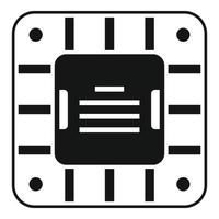 Digital cpu icon simple vector. Chip circuit vector