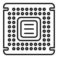 Processor chip icon outline vector. Circuit cpu vector