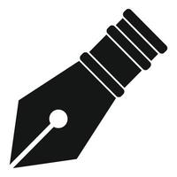 Gold nib icon simple vector. Ink tool vector