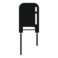 Microchip capacitor icon simple vector. Electric component vector