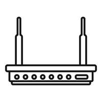 vector de contorno de icono de módem de dispositivo. internet wifi