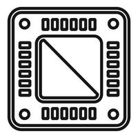 Processor icon outline vector. Cpu chip vector