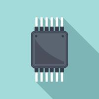 Processor cpu icon flat vector. Chip cpu vector