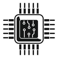 Micro cpu icon simple vector. Computer digital vector