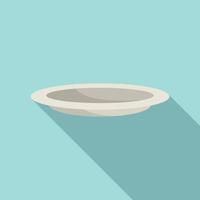 Meal plate icon flat vector. Dinner plate vector