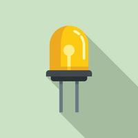 Light diode icon flat vector. Bulb component vector