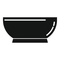 vector simple del icono de la placa del tazón. plato de comida