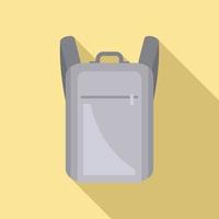 Laptop backpack icon flat vector. Bag case vector