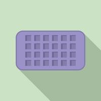 Form ice cube tray icon flat vector. Kitchen container vector