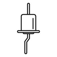 Diode icon outline vector. Led light vector