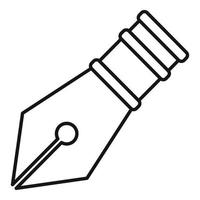 Gold nib icon outline vector. Ink tool vector