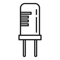 Chip capacitor icon outline vector. Diode component vector