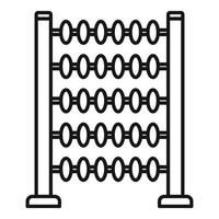 vector de contorno de icono de calculadora de ábaco. juguete de matemáticas