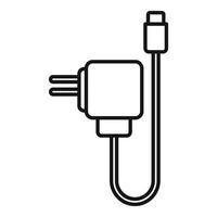 Phone charger icon outline vector. Charge battery vector