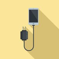 Cellphone charger icon flat vector. Phone battery vector