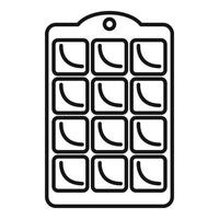 Open ice cube tray icon outline vector. Water container vector