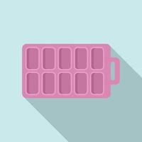 Maker ice cube tray icon flat vector. Water container vector