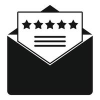Mail product review icon simple vector. Online evaluation vector