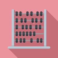 Etching abacus icon flat vector. Math toy vector