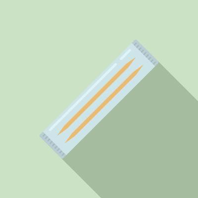 Toothpick package icon flat vector. Tooth pick
