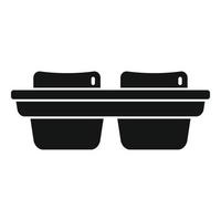 Melt ice cube tray icon simple vector. Water container vector