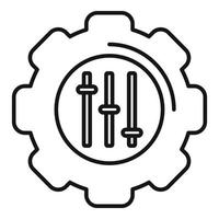 Human gear adapt icon outline vector. Change skill vector