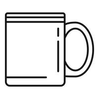 vector de contorno de icono de taza decorativa. taza de desayuno