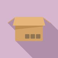 Web box icon flat vector. Carton package vector