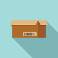 Box tool icon flat vector. Carton box vector