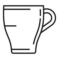 vector de contorno de icono de taza de rotura. taza de té