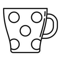 vector de contorno de icono de taza de cerámica. taza de café