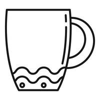 vector de contorno de icono de taza de desayuno. taza de te