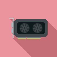 Gpu fan card icon flat vector. Pc computer vector