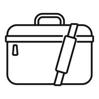 vector de contorno de icono de maleta portátil. bolsa de caso