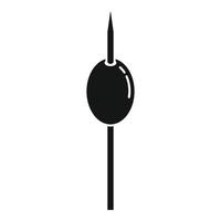 vector simple de icono de palillo de oliva negra. palillo de dientes