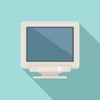 Pc display icon flat vector. Screen monitor vector