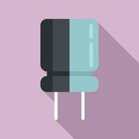 Resistance capacitor icon flat vector. Diode chip vector