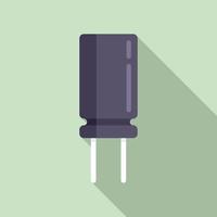 Power capacitor icon flat vector. Component resistor vector