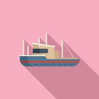 vector plano de icono de barco de pesca. barco de pescado